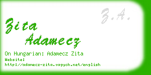 zita adamecz business card